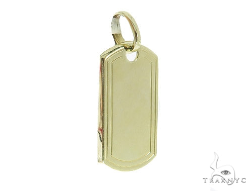 10k Yellow Gold Dog Tag 49736 - Image 2