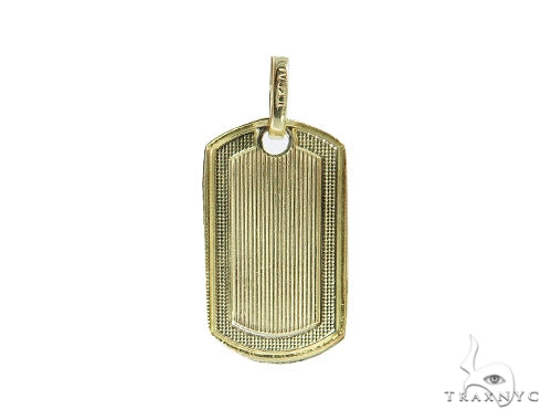 10k Yellow Gold Dog Tag 49736 - Image 3