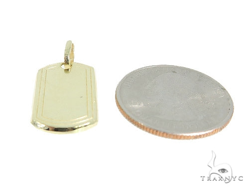 10k Yellow Gold Dog Tag 49736 - Image 4
