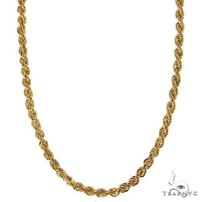 10k Yellow Gold Hollow Rope Link Chain 18 Inches 2mm 40355 - Image 1