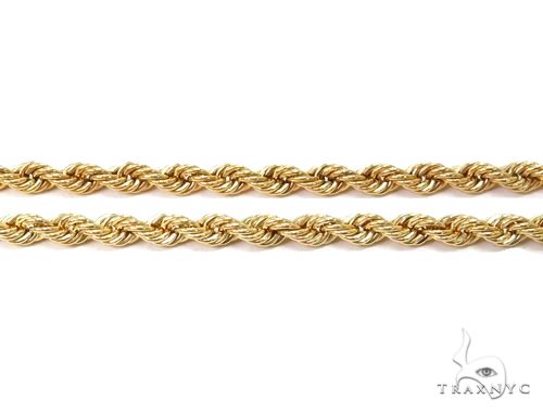 10k Yellow Gold Hollow Rope Link Chain 26 inches 3.2mm   64445 - Image 2