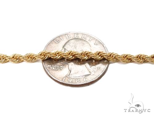 10k Yellow Gold Hollow Rope Link Chain 26 inches 3.2mm   64445 - Image 3