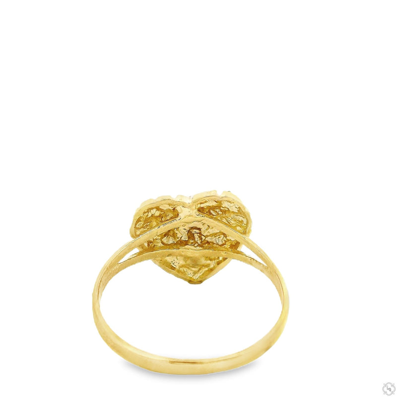 10k Yellow Gold Lady's Small Heart-Shaped Nugget-Style Statement Ring 70189 - Image 2