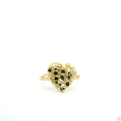 10k Yellow Gold Lady's Small Heart-Shaped Nugget-Style Statement Ring 70189 - Image 1