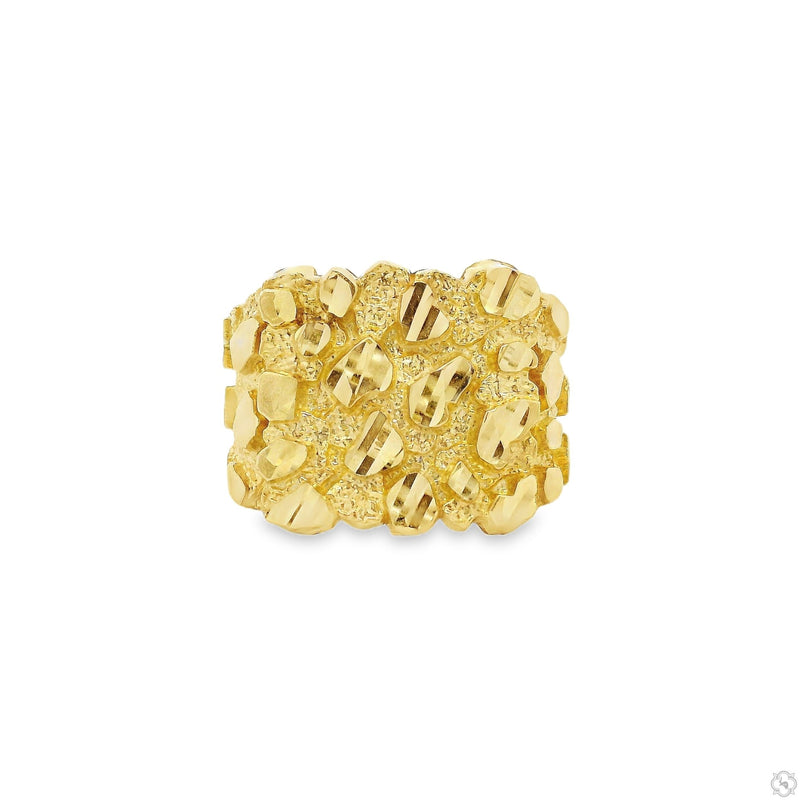 10k Yellow Gold Solid Men's Nugget-Style Statement Ring 70188 - Image 1