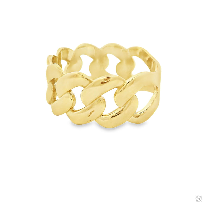 10k Yellow Gold Solid Miami Cuban Ring 10mm 70187 - Image 4