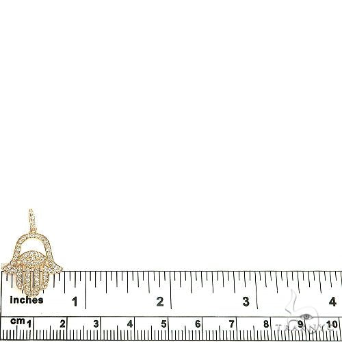 14K Gold Diamond Hamsa Pendant 66392 - Image 5