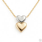 14K 2 Tone Gold Double Heart Necklace 66683 - Image 1