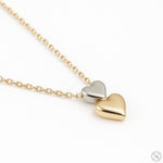 14K 2 Tone Gold Double Heart Necklace 66683 - Image 2