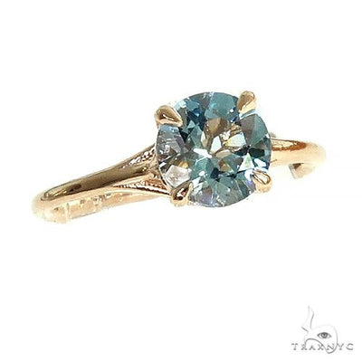 14K Aquamarine Solitaire Engagement Ring 66436 - Image 1