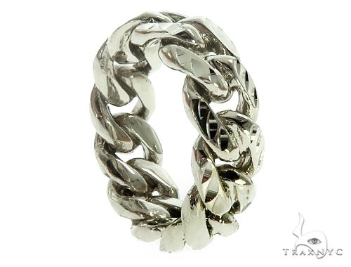 14K Diamond Cut Cuban Link Ring 66164 - Image 2