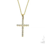 14K Gold  Diamond Cross Set 66287 - Image 1