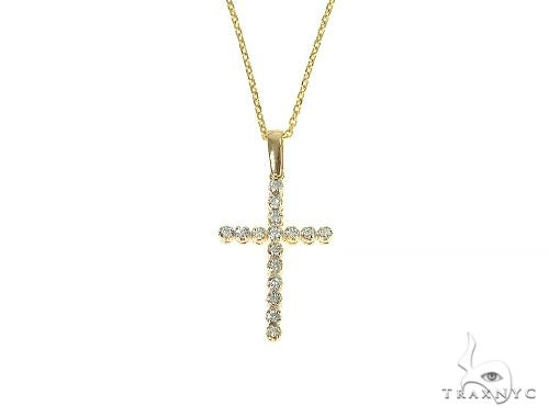 14K Gold  Diamond Cross Set 66287 - Image 1