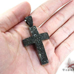 14K Gold  Fully Black Diamond Cross Crucifix 25605 - Image 5