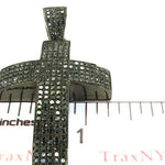 14K Gold  Fully Black Diamond Cross Crucifix 25605 - Image 7