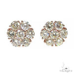 14K Gold Diamond Flower Earrings 66998 - Image 1