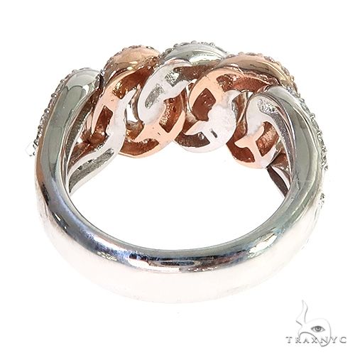 14K Gold 2 Tone Diamond Cuban Ring 66912 - Image 4