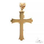 14K Gold 2 Tone Solid Yellow Gold Cross Crucifix 67415 - Image 4