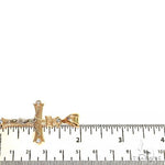 14K Gold 2 Tone Solid Yellow Gold Cross Crucifix 67415 - Image 6