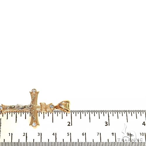 14K Gold 2 Tone Solid Yellow Gold Cross Crucifix 67415 - Image 6