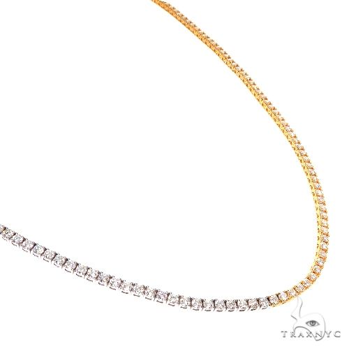 14K Gold 2 Tone Tennis Chain 67654 - Image 1