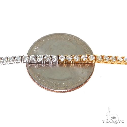 14K Gold 2 Tone Tennis Chain 67654 - Image 5