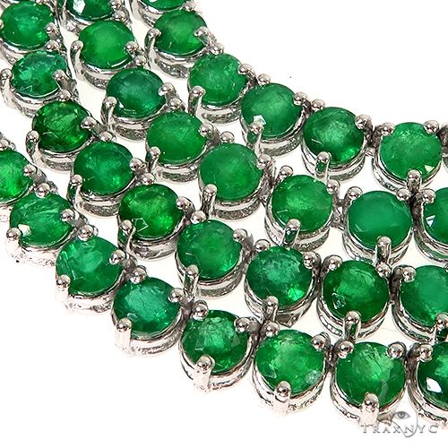 14K Gold 3 Prong Emerald Tennis Chain 66796