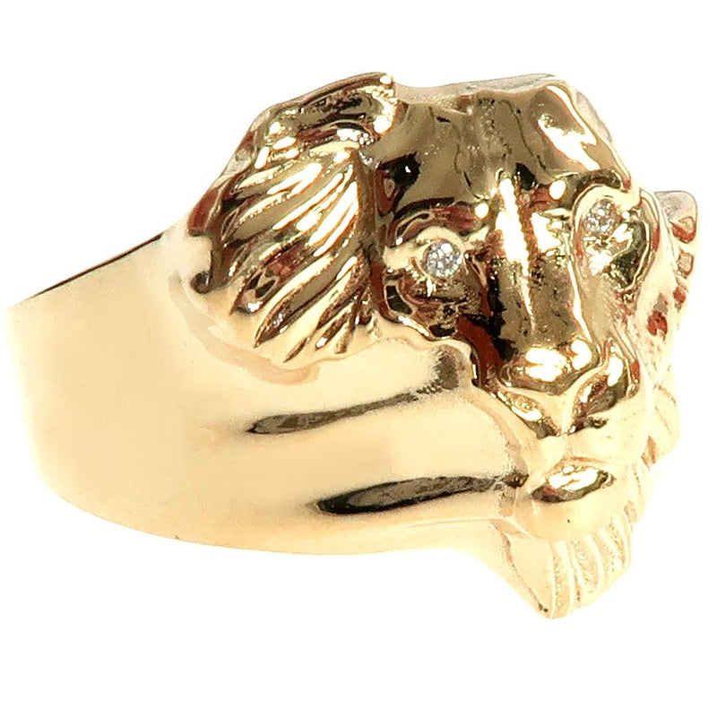 14K Gold African Lion Face Ring 66347 - Image 4
