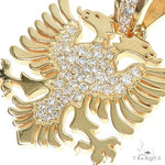 14K Gold Albanian Eagle Diamond Pendant 66548 - Image 4