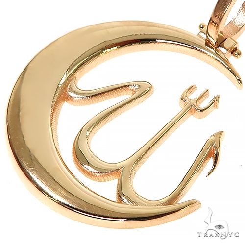 14K Gold Allah Moon Pendant 67397 - Image 3