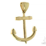 14K Gold Anchor Pendant 66256 - Image 2