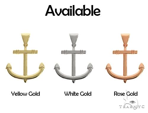 14K Gold Anchor Pendant 66256 - Image 6