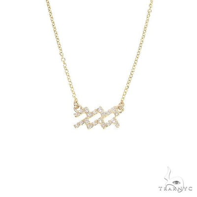 14K Gold Aquarius  Diamond Necklace 66712 - Image 1