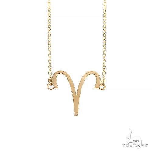 14K Gold Aries Diamond Necklace 66716 - Image 3