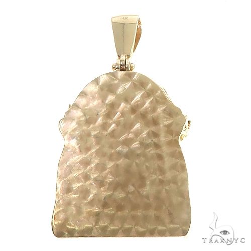 14K Gold Large Blood Dripping Jesus Face  Pendant 66481 - Image 3