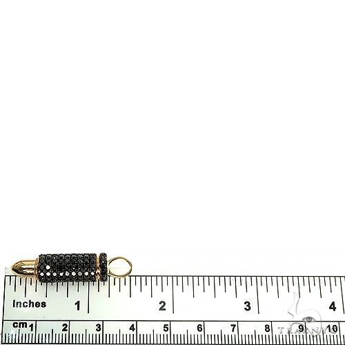 14K Gold Black Diamond Bullet Pendant 66446 - Image 5
