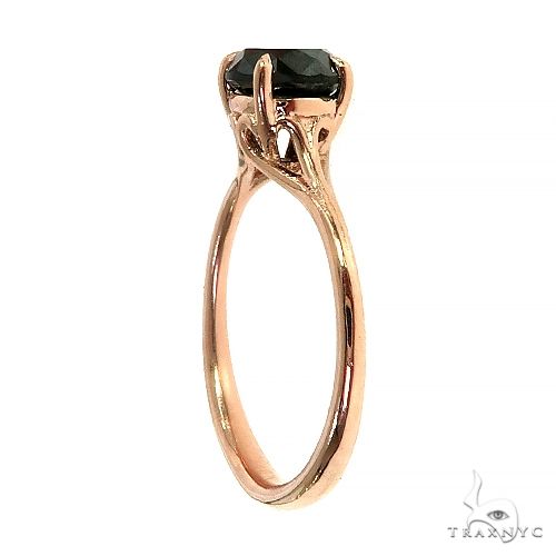 14K Gold Black Diamond Solitaire Engagement Ring 66431 - Image 3