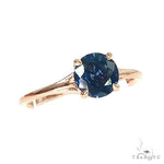 14K Gold Blue Sapphire Solitaire Engagement Ring 66604 - Image 1