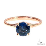 14K Gold Blue Sapphire Solitaire Engagement Ring 66604 - Image 2
