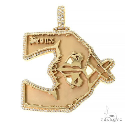 14K Gold Bronx Diamond Pendant 67395 - Image 1