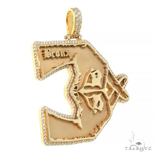 14K Gold Bronx Diamond Pendant 67395 - Image 2