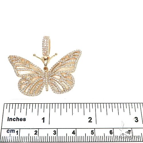 14K Gold Butterfly Diamond Pendant 66759 - Image 3