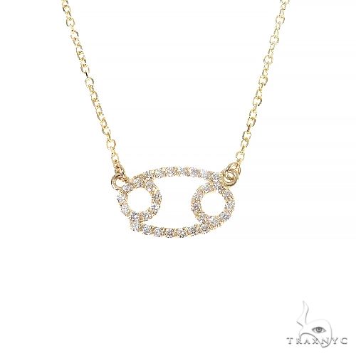 14K Gold Cancer Diamond Necklace 66717 - Image 1