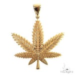 14K Gold Cannabis Pendant 68848 - Image 1