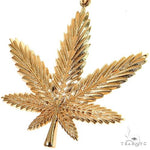 14K Gold Cannabis Pendant 68848 - Image 3