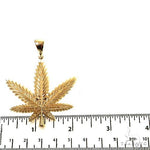 14K Gold Cannabis Pendant 68848 - Image 5