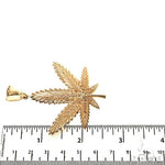 14K Gold Cannabis Pendant 68848 - Image 6