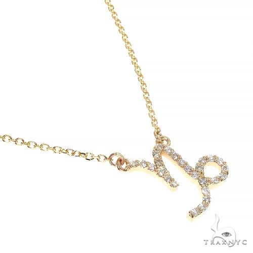 14K Gold Capricorn Diamond Necklace 66711 - Image 2