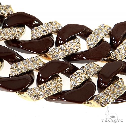 14K Gold Ceramic Diamond Miami Cuban n 68176 - Image 4