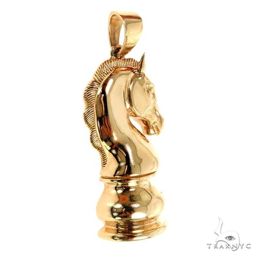 14K Gold Chess Knight Pendant 67547 - Image 2